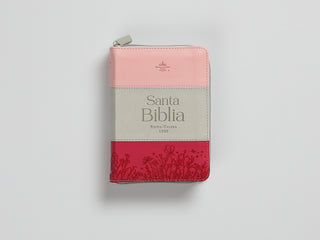 Biblia Reina Valera 1960 – 025 – Con Concordancia – Letra 8 pts – 10x14 cm – Cierre – Indice- Tricolor Rosa/Blanco/Fucsia