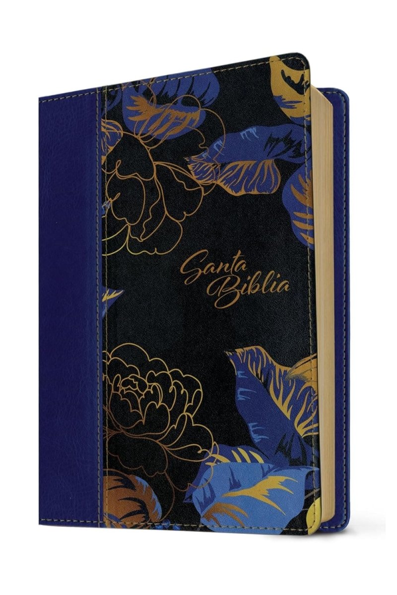 Biblia Nueva Traducción Viviente – Tapa Imitación Piel Azul Oscuro, Letra 12pt, 14x21 cm