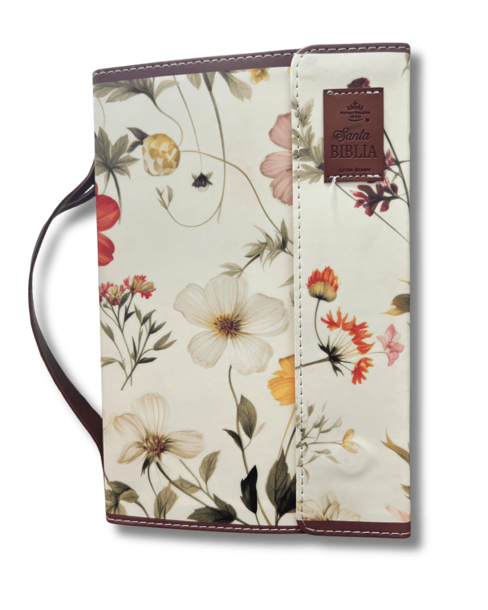 Biblia Reina Valera 1960 Exquisita – Con Concordancia – Letra 11 pts – 14x22 cm – Tapa PU – Flores Otoñales – Con Manija y Broche