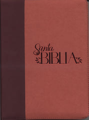 Biblia Reina Valera 1960 – 086 – Con Concordancia – Letra 12 pts – 17x23,5 cm – Palabras de Jesús en Rojo – Cierre – Tapa PU Naranja/Vino