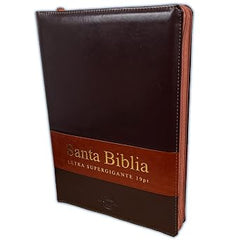 Biblia Reina Valera 1960 Super Gigante índice Duotono Marrón Cierre