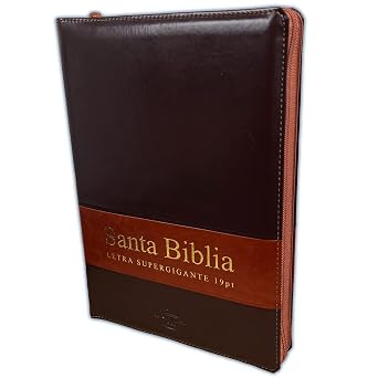 Biblia Reina Valera 1960 Super Gigante índice Duotono Marrón Cierre