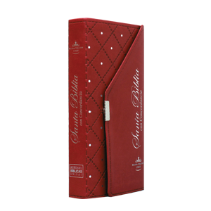 Biblia Reina Valera 1960 – Tapa Imitación Piel Roja Agenda con Broche, con Cierre, Concordancia, 10 x 17 cm, Letra 10 Puntos