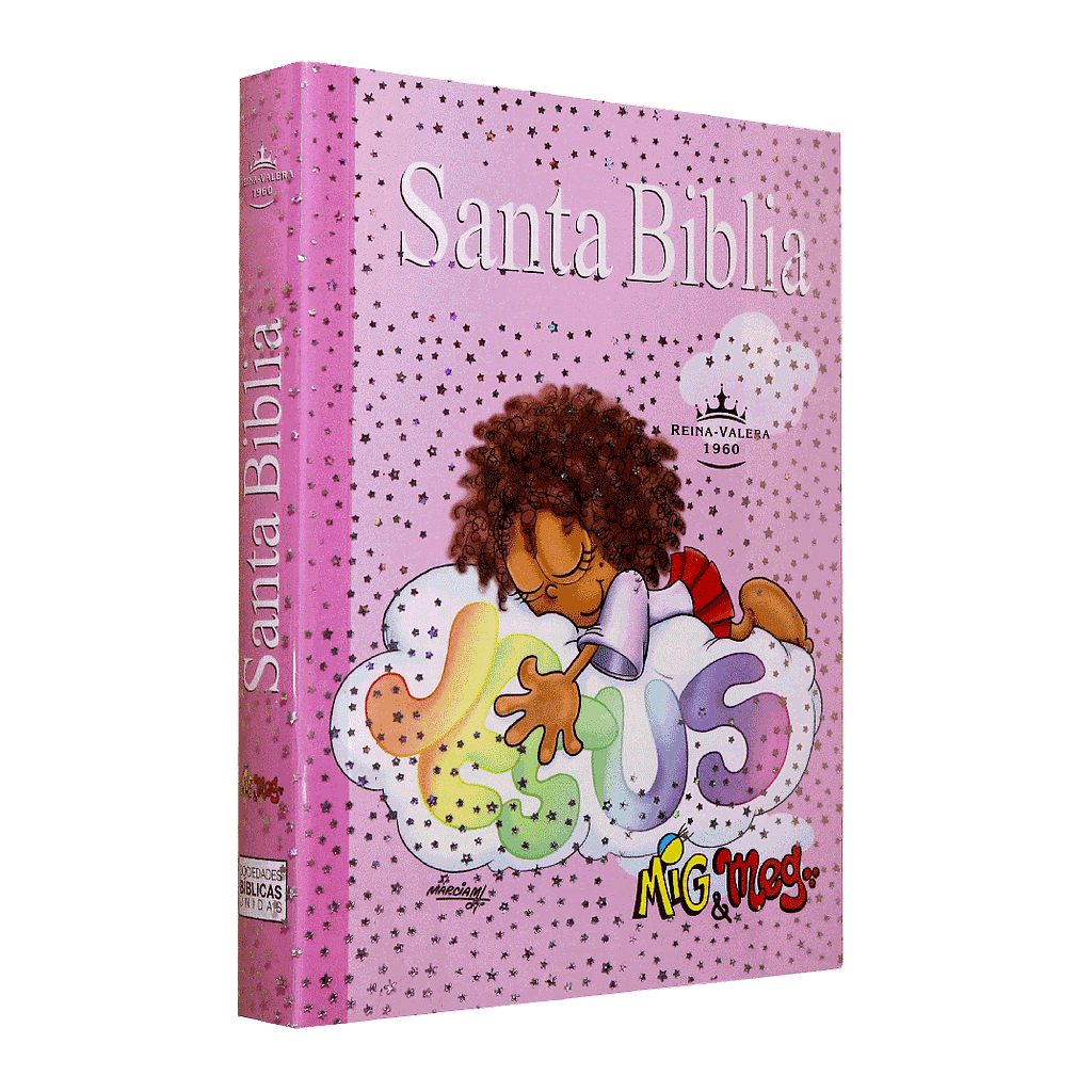 Biblia Reina Valera 1960 – Tapa Cartulina Rosa, Ilustrada, 12 x 17 cm, Letra 8 Puntos