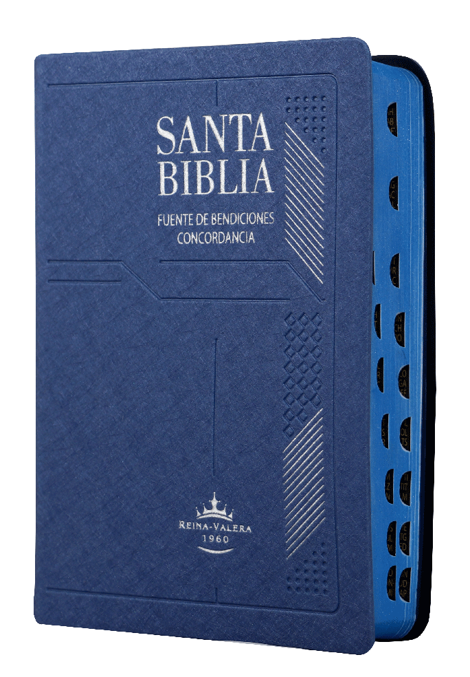Biblia Reina Valera 1960 Mediana Promesas Concordancia Indice Vinil Azul