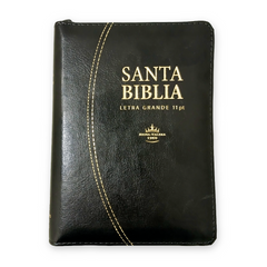Biblia Reina Valera 1960 Letra Mayor 11 puntos Cierre Indice Tapa Pu Negro