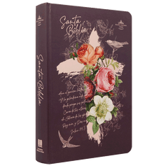 Biblia Reina Valera 1960 Letra Grande PJR tapa dura Rosa Canto Dorado