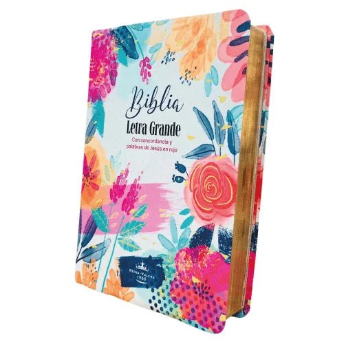 Biblia Reina Valera 1960 · 14x22 cm · Letra 12 pt · Letra grande · Flores
