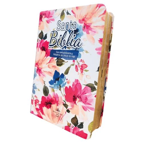 Biblia Reina Valera 1960 · 14x22 cm · Letra 12 pt · Letra grande · Flores