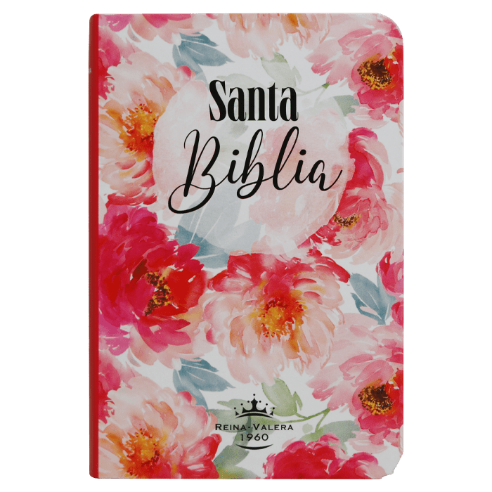 Biblia Reina Valera 1960 · 7x11 cm · Letra 7 pt · Bolsillo · Flores Rosas