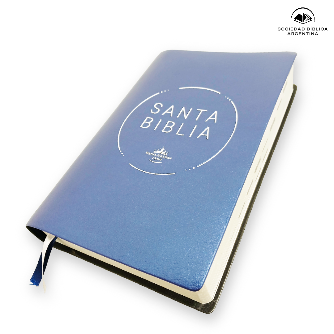 Biblia Reina Valera 1960 · Letra Grande · Económica · Palabras de Jesús en rojo · Tapa PVC azul