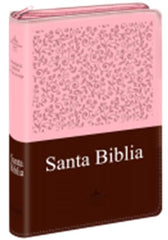 Biblia Reina Valera 1960 · 7x11 cm · Letra 7 pt · Bolsillo · Con cierre, índice y bolsillo · Rosa y Marrón