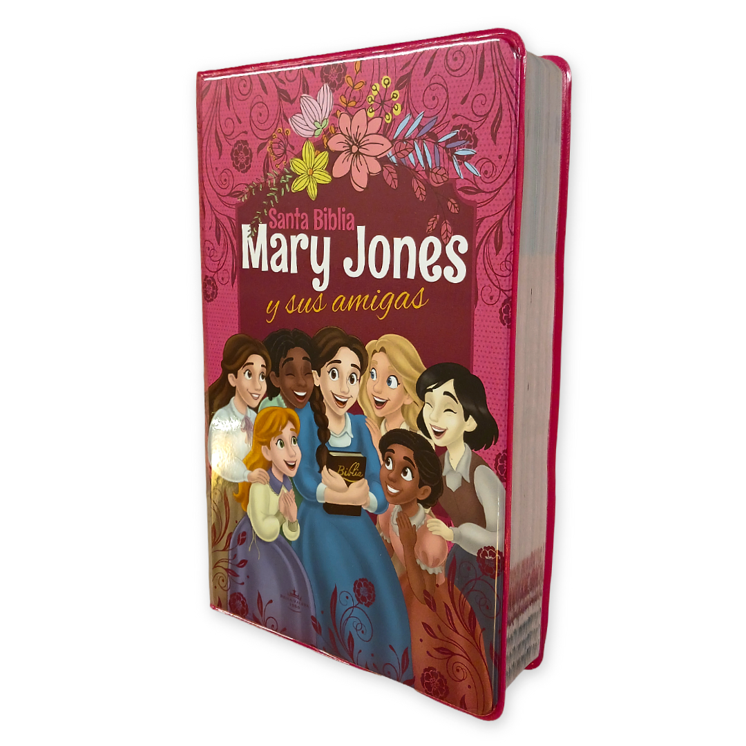Biblia Mary Jones y sus amigas RVR1960 TD Rosa, Letra 10 puntos, 22x14 cm