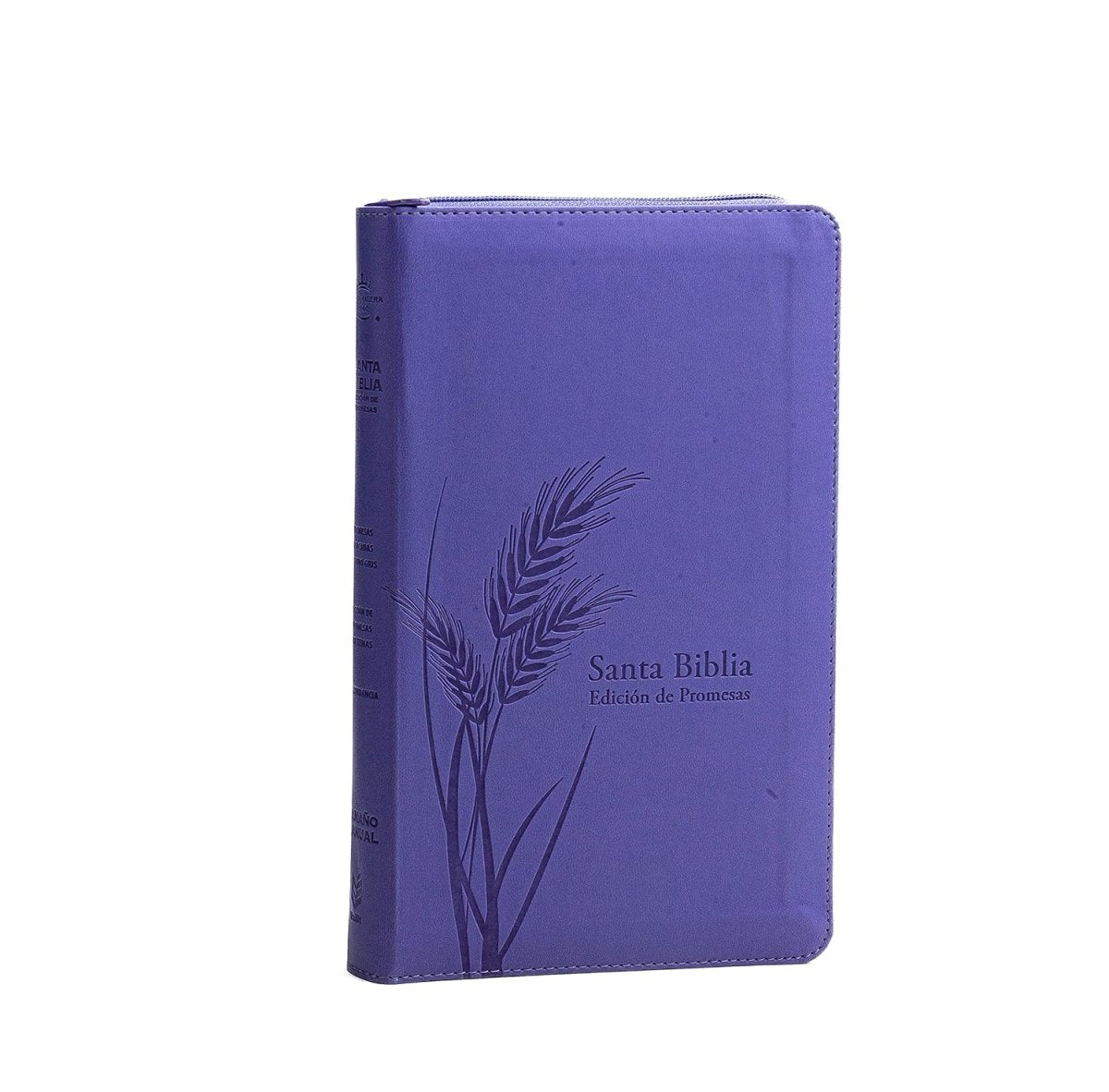 Biblia Reina Valera 1960 de Promesas · Tamaño manual · Edición lavanda · Imitación piel con cierre
