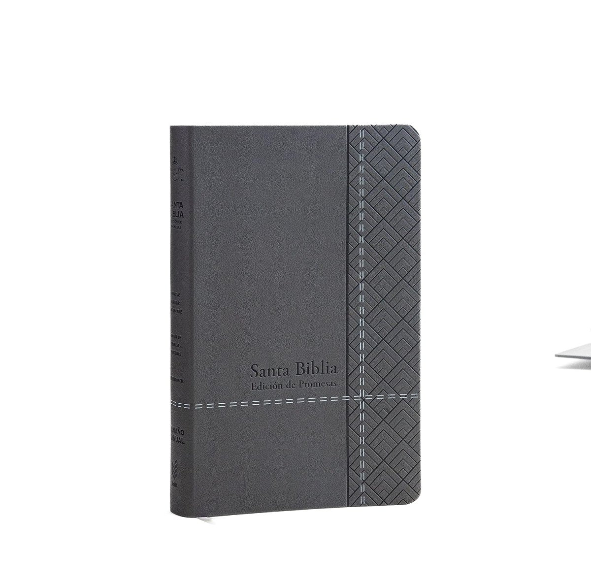 Biblia Reina Valera 1960 de Promesas · Tamaño manual · Edición gris · Imitación piel con índice