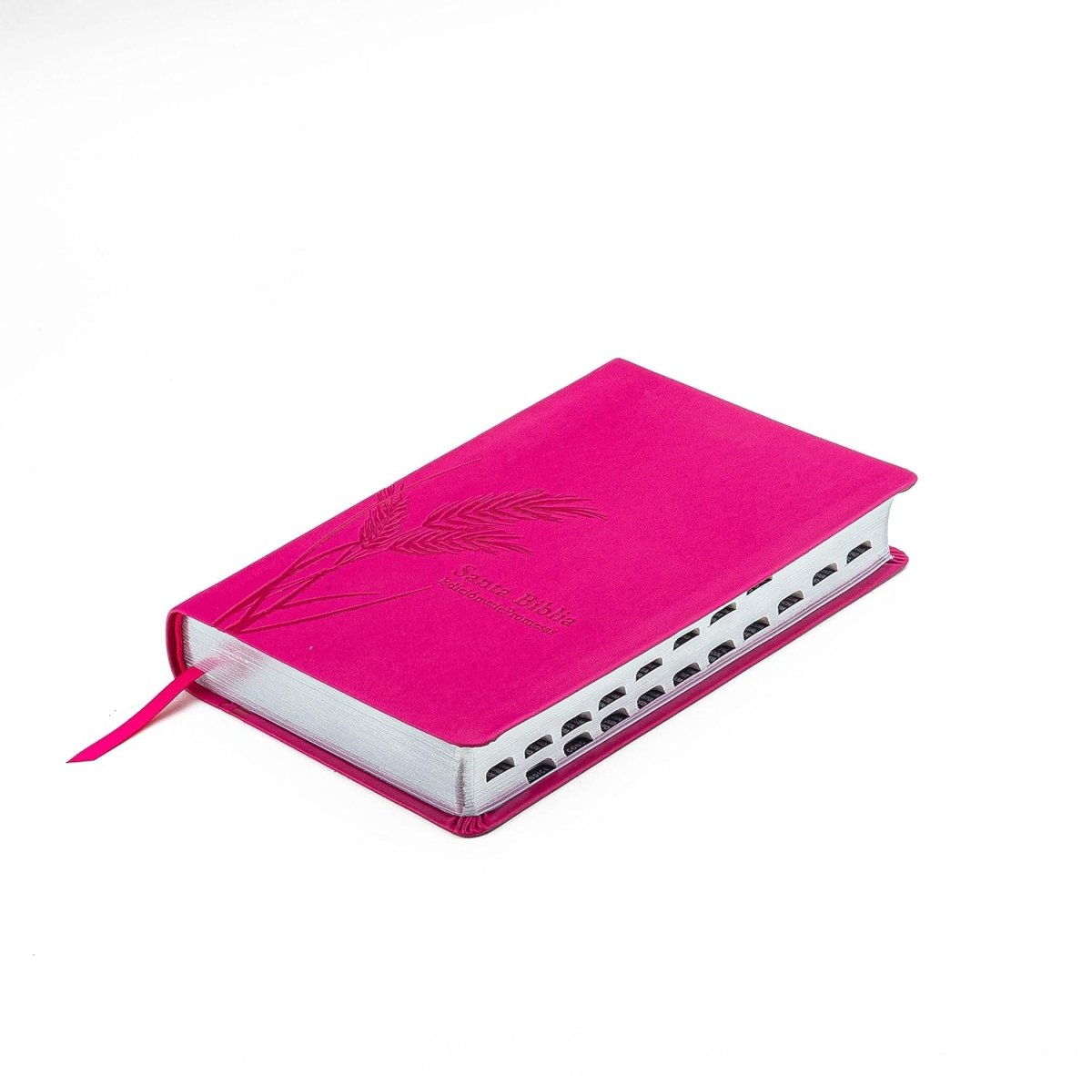 Biblia Reina Valera 1960 de Promesas · Tamaño manual · Edición fucsia · Imitación piel con índice