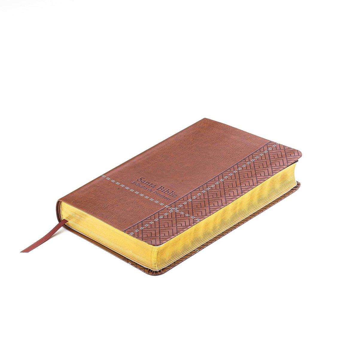 Biblia Reina Valera 1960 de Promesas · Tamaño manual · Edición café · Imitación piel