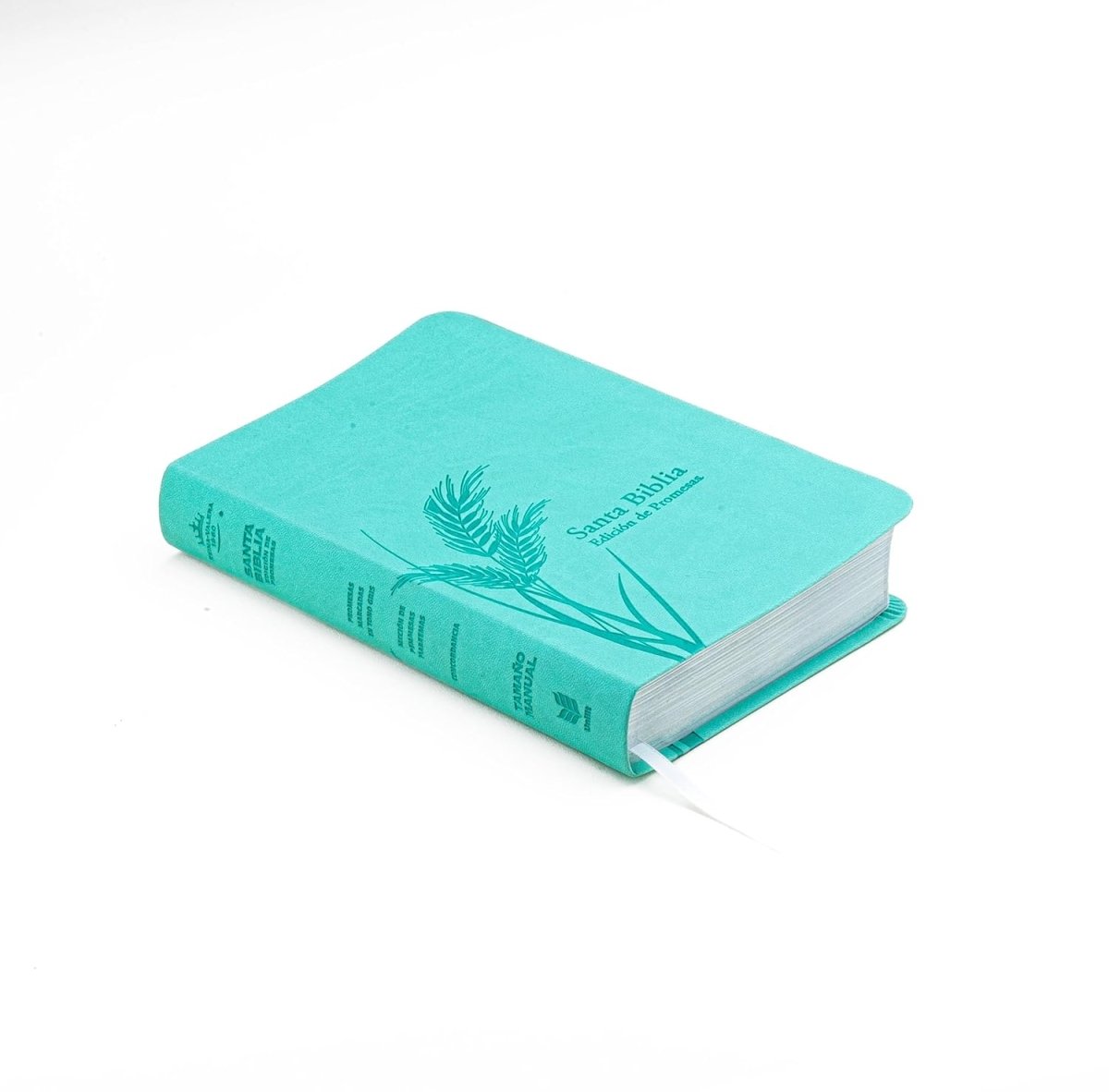 Biblia Reina Valera 1960 de Promesas · Tamaño manual · Imitación piel menta