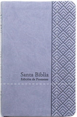 Biblia Reina Valera 1960 de Promesas · Tamaño manual · Imitación piel gris claro