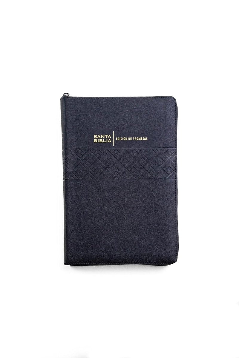 Biblia Reina Valera 1960 de Promesas · Letra gigante · Imitación piel negra con cierre e índice