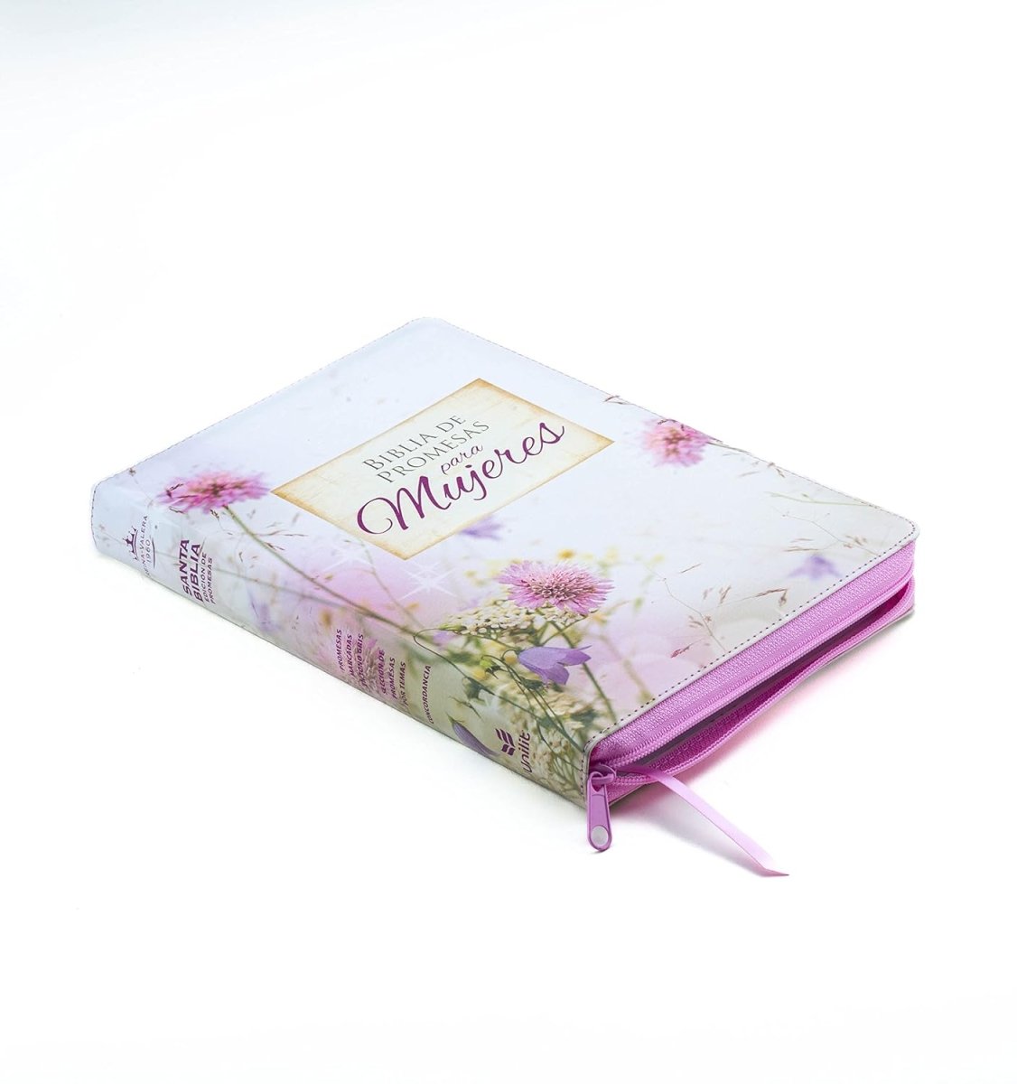 Biblia Reina Valera 1960 de Promesas · Letra gigante · Imitación piel floral con cierre e índice