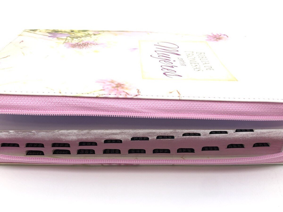 Biblia Reina Valera 1960 de Promesas · Letra gigante · Imitación piel floral con cierre e índice