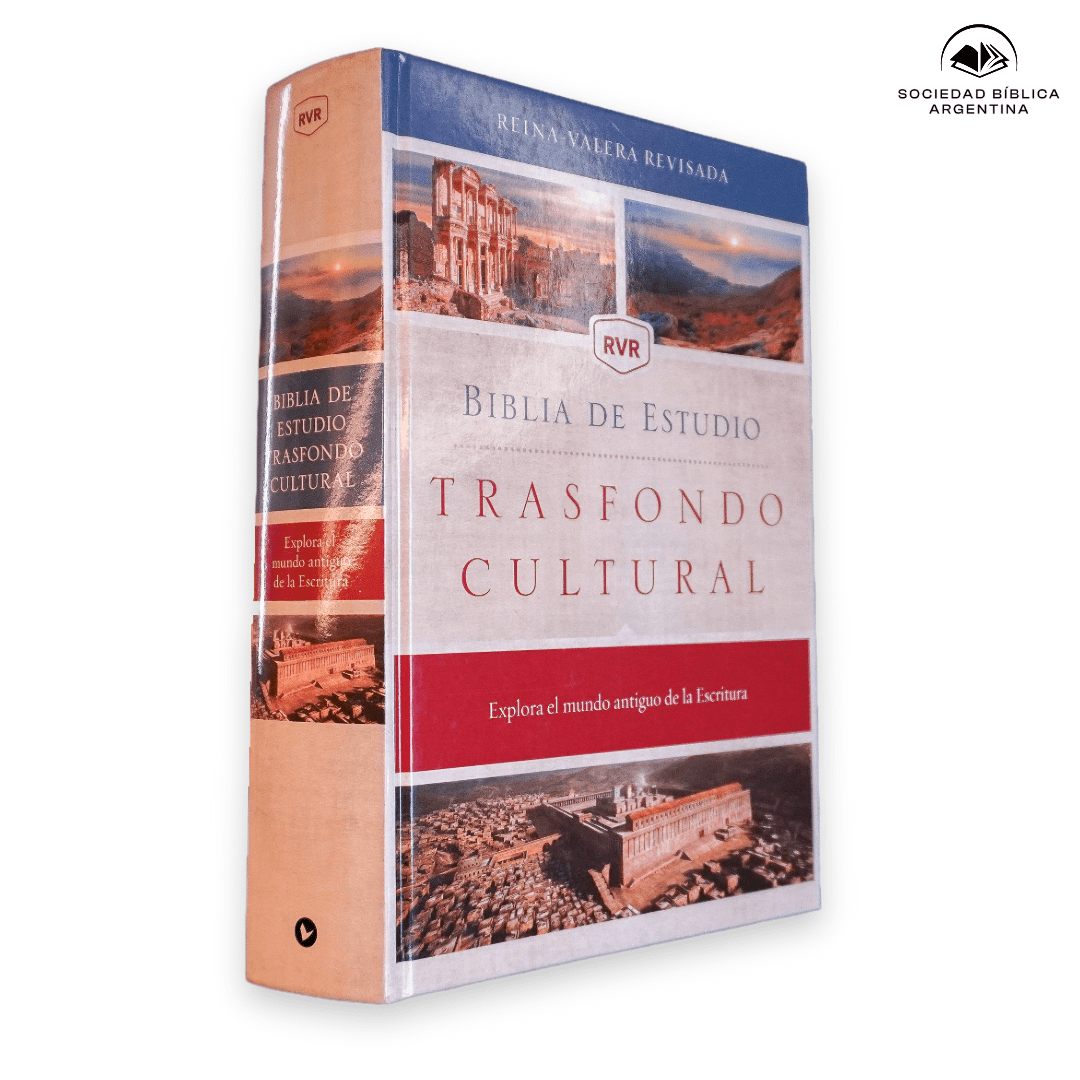 Biblia Reina-Valera 1960 De Estudio Trasfondo Cultural, Palabras De Jesús En Rojo, Letra 8 Pt, 19×26, Ilustrada, Tapa Dura