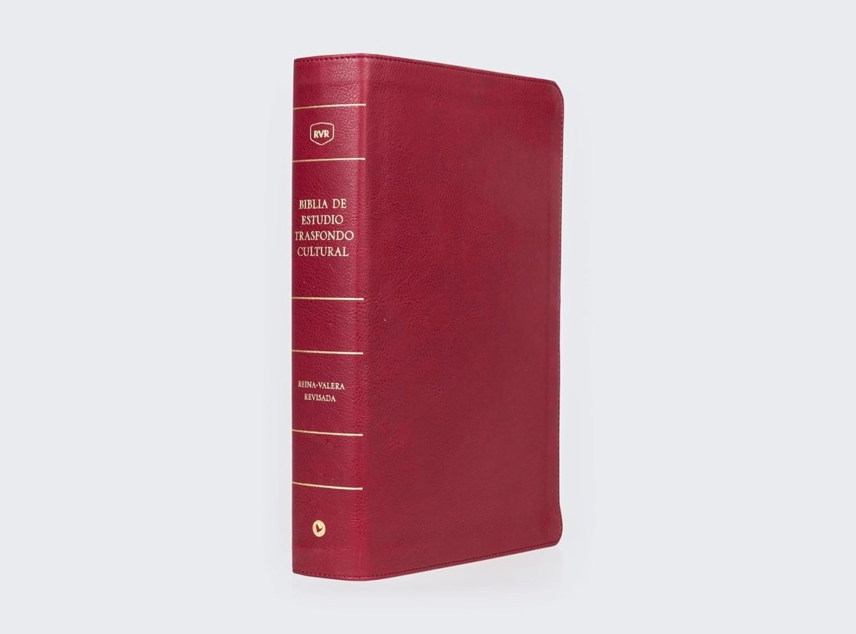 Biblia Reina-Valera 1960 De Estudio Trasfondo Cultural, Palabras De Jesús En Rojo, Letra 8 Pt, 20×28, Ilustrada, Índice, Tapa PU, Rojo Vino