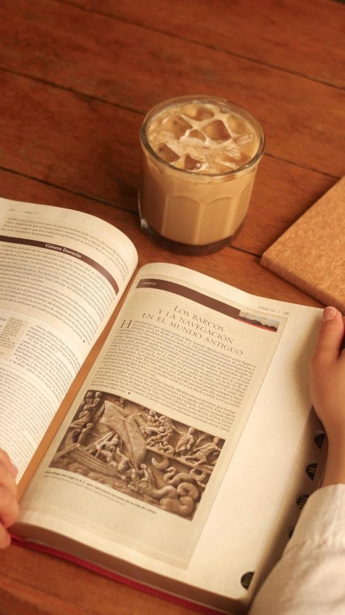 Biblia Reina-Valera 1960 De Estudio Trasfondo Cultural, Palabras De Jesús En Rojo, Letra 8 Pt, 20×28, Ilustrada, Índice, Tapa PU, Rojo Vino