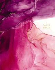 Nbla, Santa Biblia, Edición Artística Ilustrada, Tapa Dura/Tela, Rosado, Palabras De Jesús En Rojo