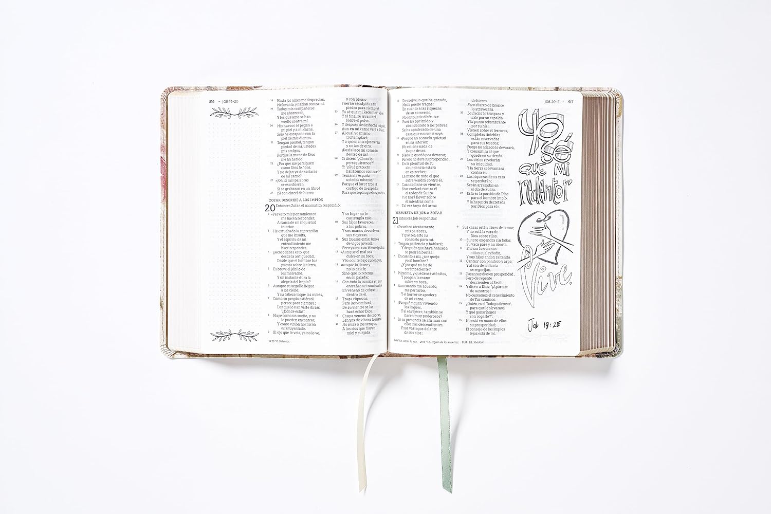 Nbla, Santa Biblia, Edición Artística Ilustrada, Leathersoft, Multicolor/Crema, Palabras De Jesús En Rojo