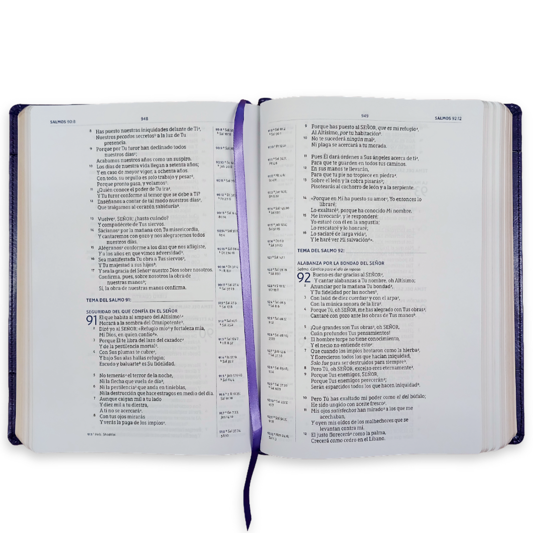 Biblia Nueva Biblia De Las Américas (NBLA) Para El Estudio Inductivo, 18×25, Tapa PU, Comfort Print, Morado