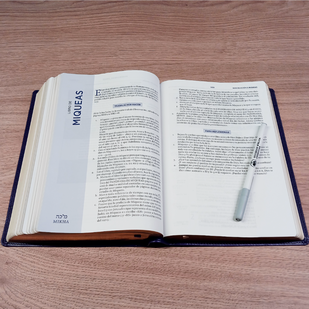 Biblia Nueva Biblia De Las Américas (NBLA) Para El Estudio Inductivo, 18×25, Tapa PU, Comfort Print, Morado