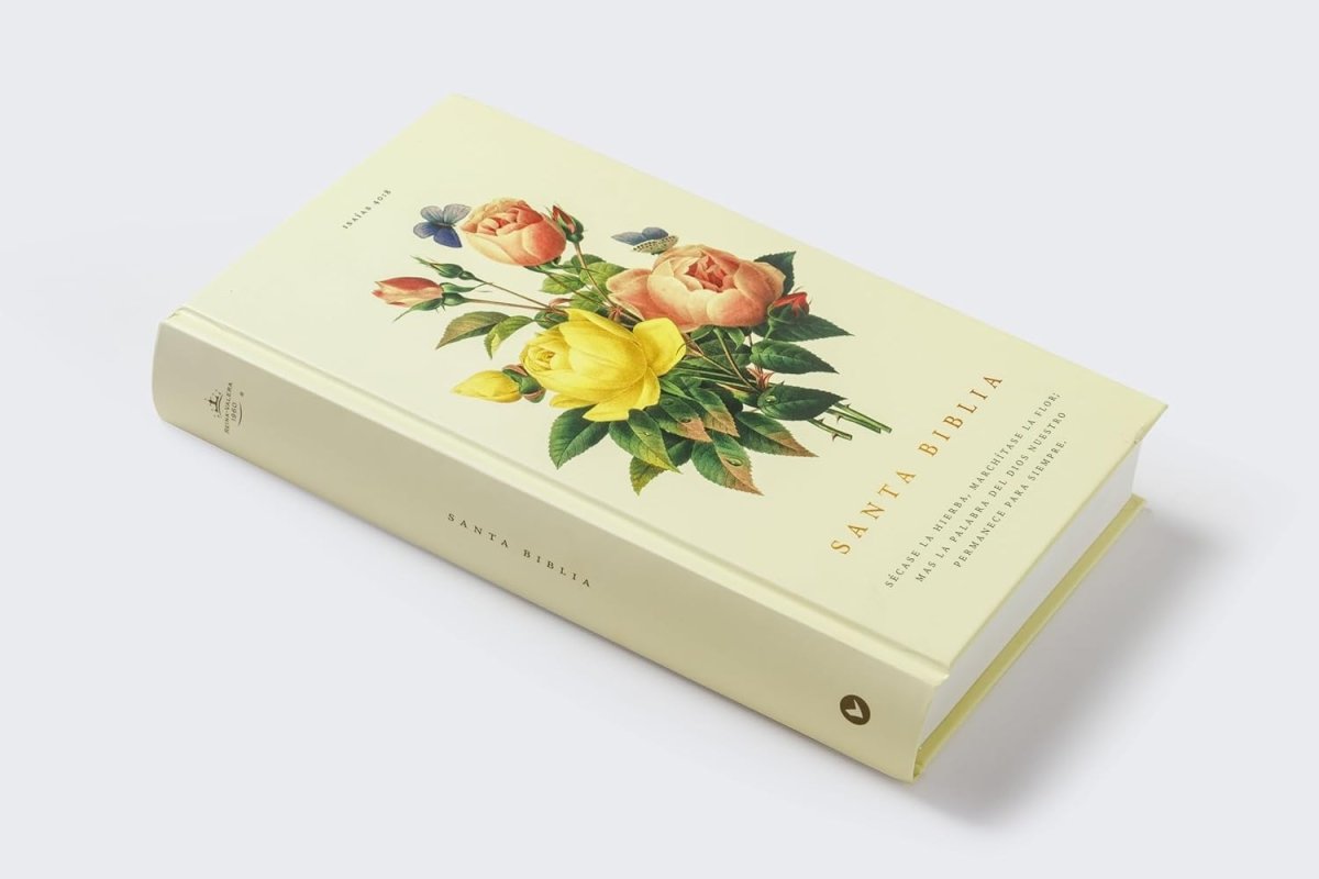 Biblia Reina-Valera 1960, Palabras De Jesús En Rojo, Letra 10 Pt, 14×22, Tapa Dura, Floral