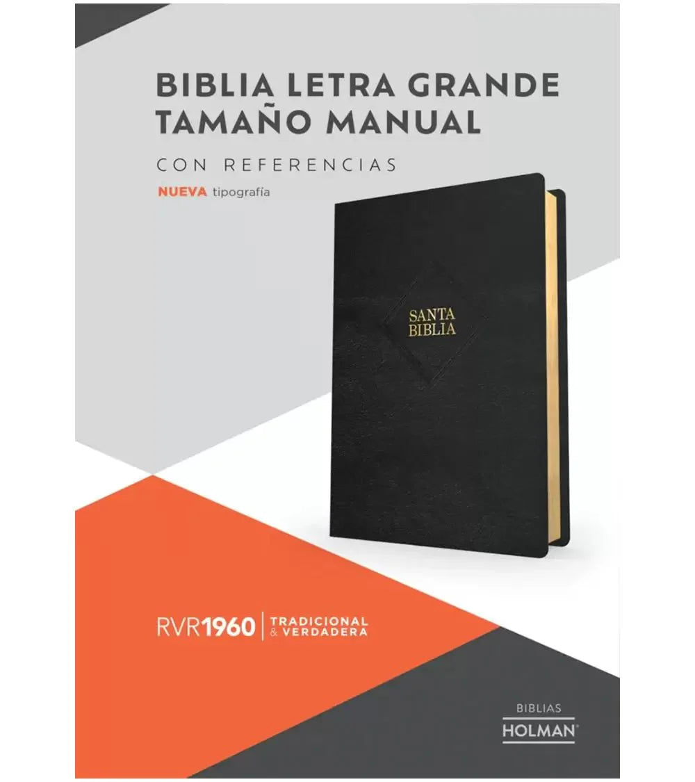 Biblia Rvr 60 Letra 12P 15 X 21 Tamano Manual, Negro Piel Fabricada