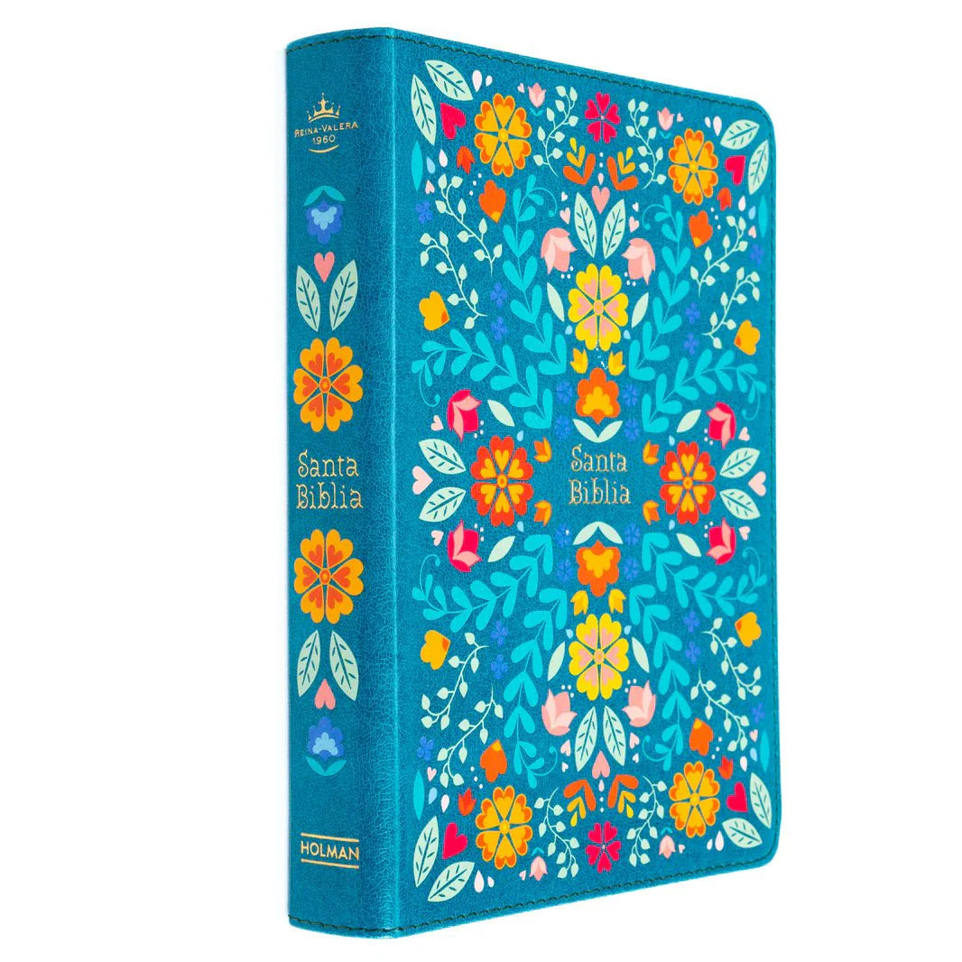 Biblia Rvr 60 Letra 12P 15 X 21, Floreada Simil Piel