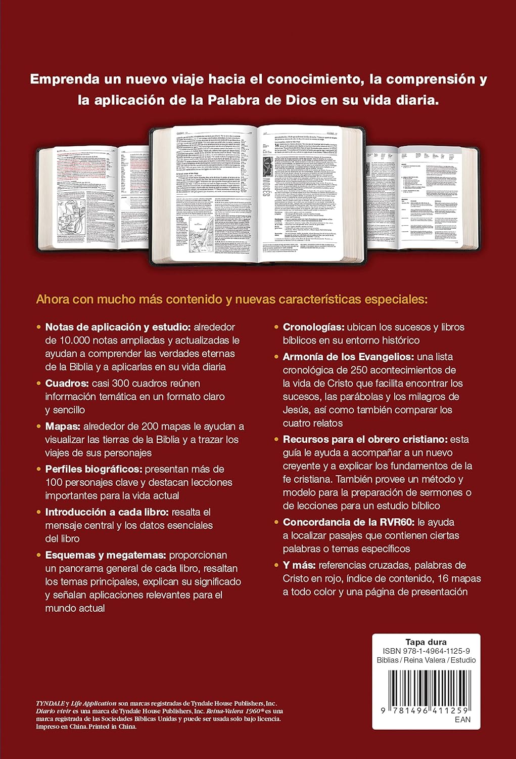 Biblia Reina Valera 1960 de Estudio Diario Vivir PJR Indice Tapa Dura