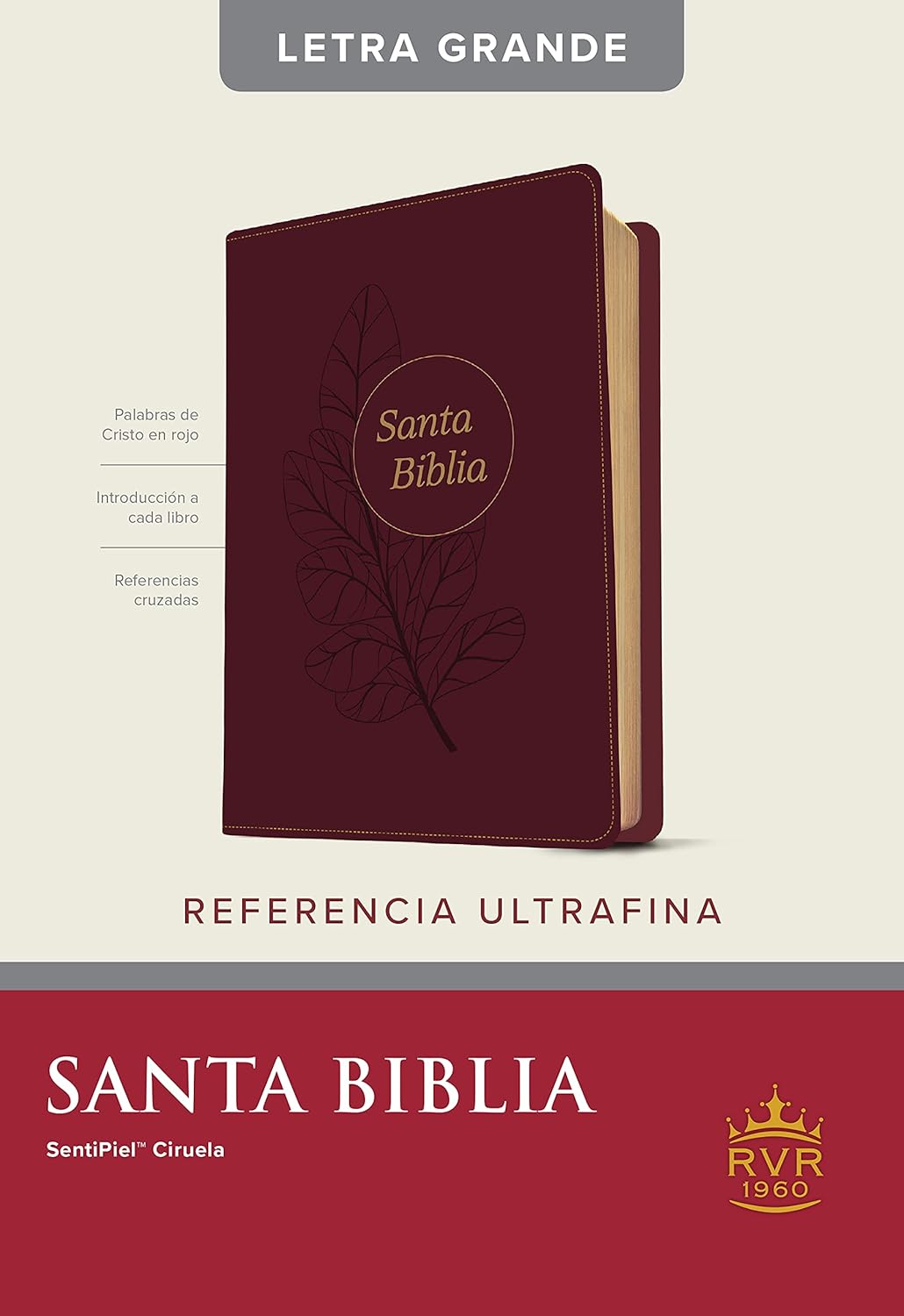 Biblia Reina Valera 1960 Letra Compacta PJR Tapa PU Ciruela