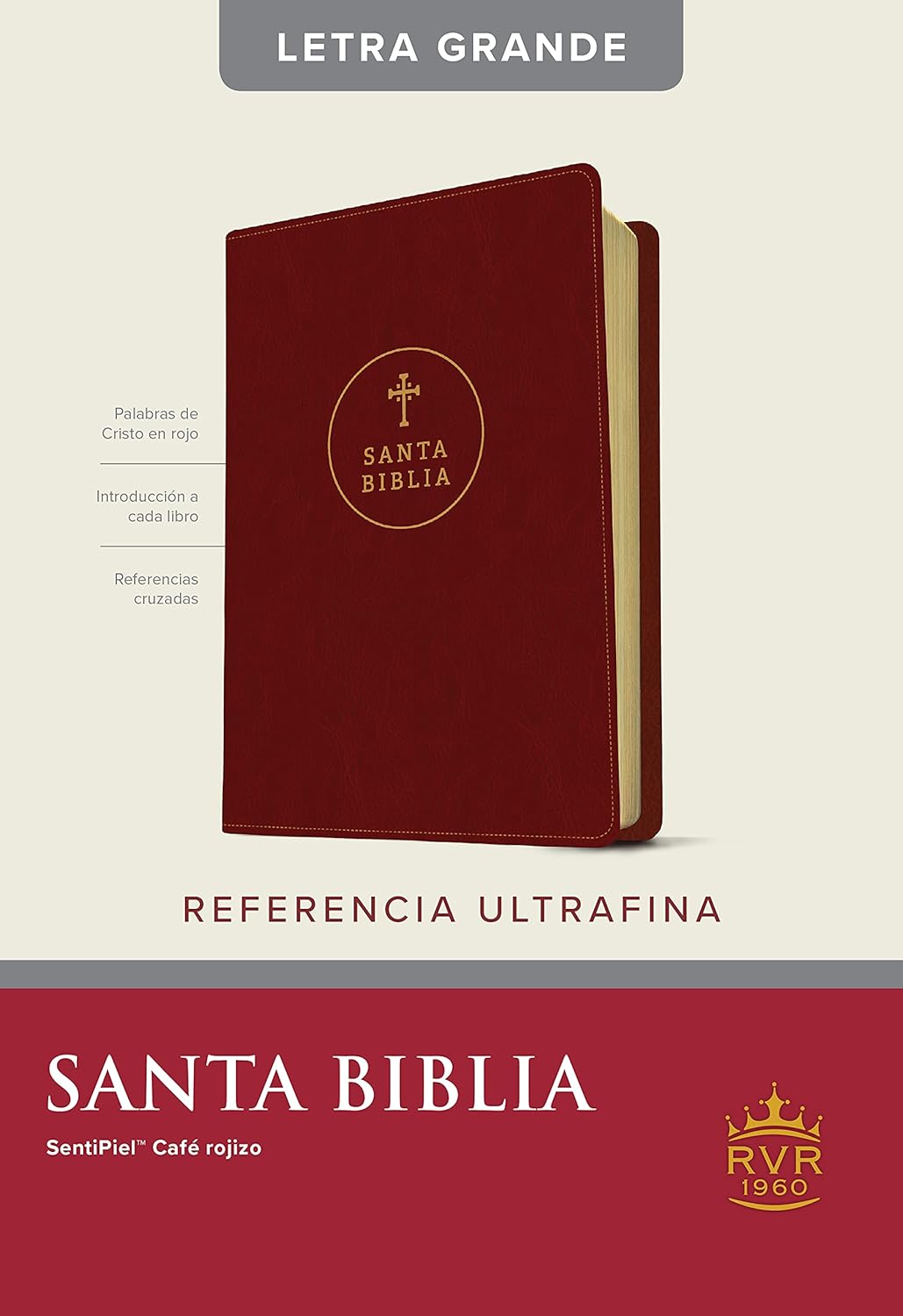 Biblia Reina Valera 1960 Letra Compacta PJR Indice Tapa PU Marrón
