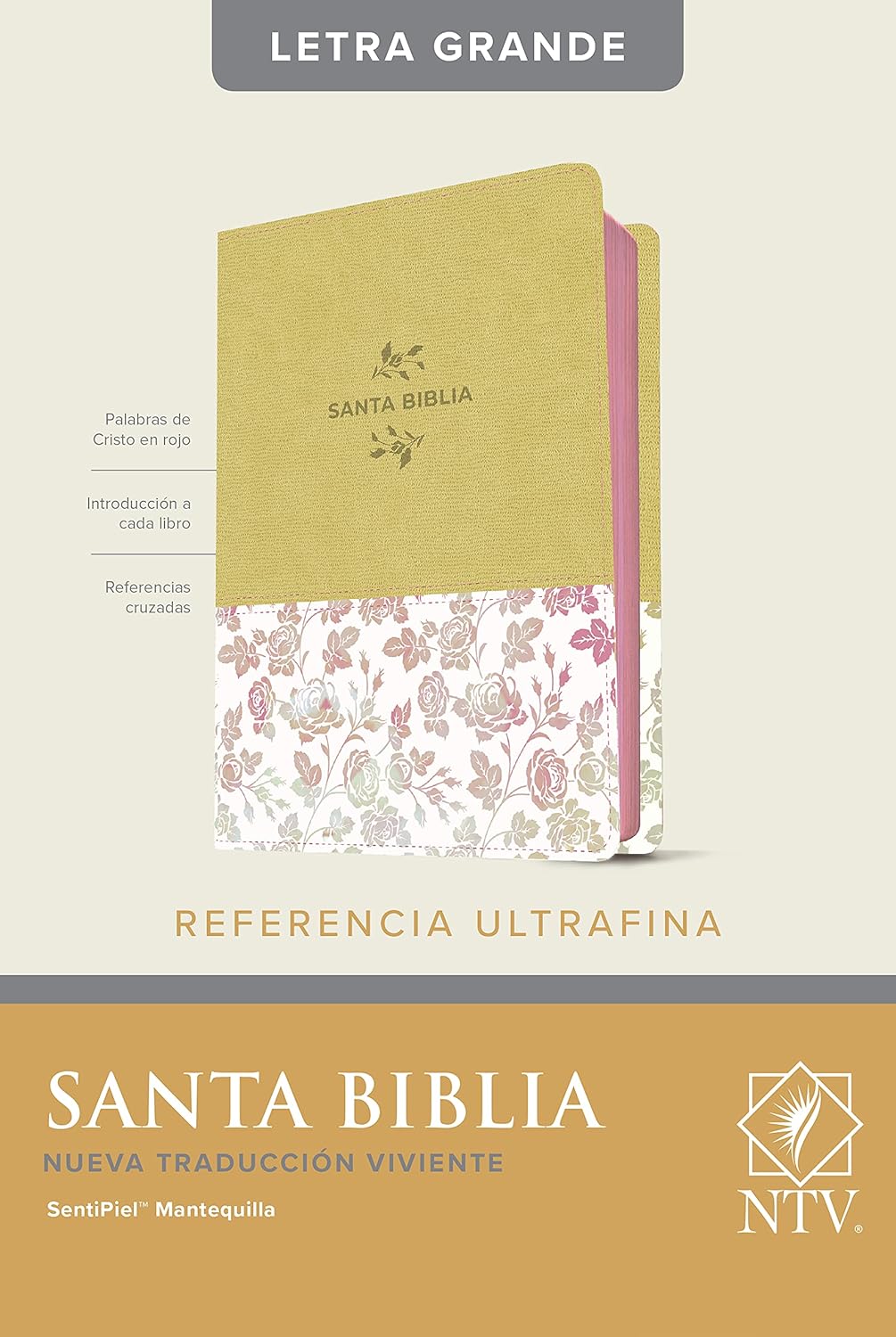 Biblia Nueva Traducción Viviente Letra Compacta PJR Ultrafina 2 Tonos Crema