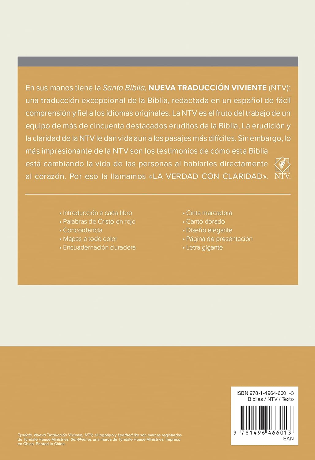 Biblia Nueva Traducción Viviente Letra Grande Marron