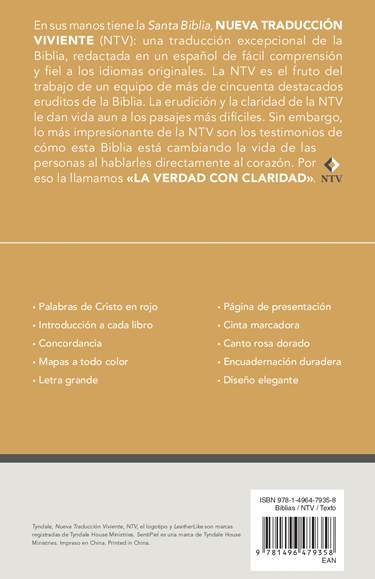 Biblia Nueva Traducción Viviente Letra Mediana PJR Diseño Metálico Rosa