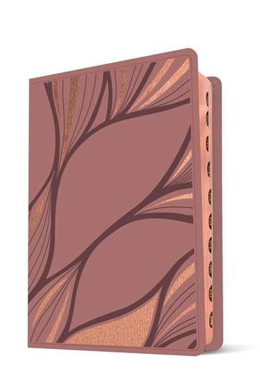 Biblia Nueva Traducción Viviente Letra Mediana PJR Diseño Metálico indice Rosa