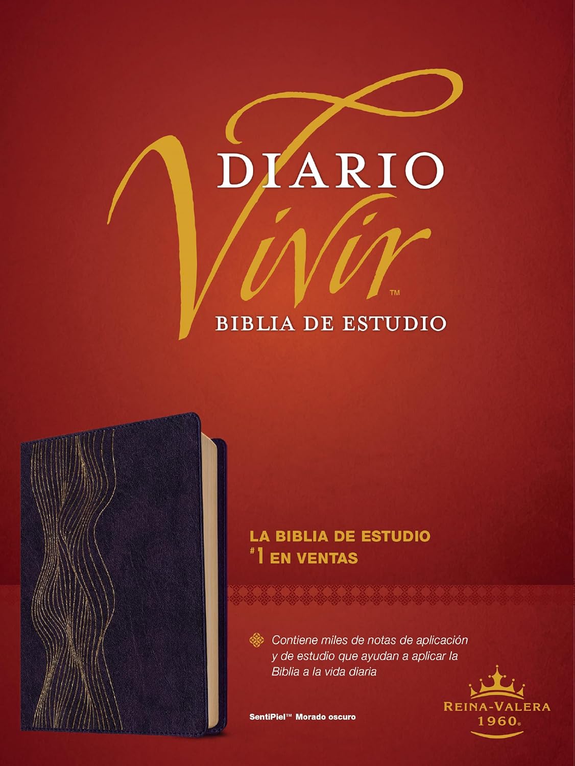 Biblia Reina Valera 1960 Estudio Diario Vivir Letra Mediana PJR Morado