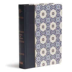 Biblia Reina-Valera 1960 (RVR60) De Apuntes, Letra Grande, Crema Y Azul, Mosaico, Símil Piel