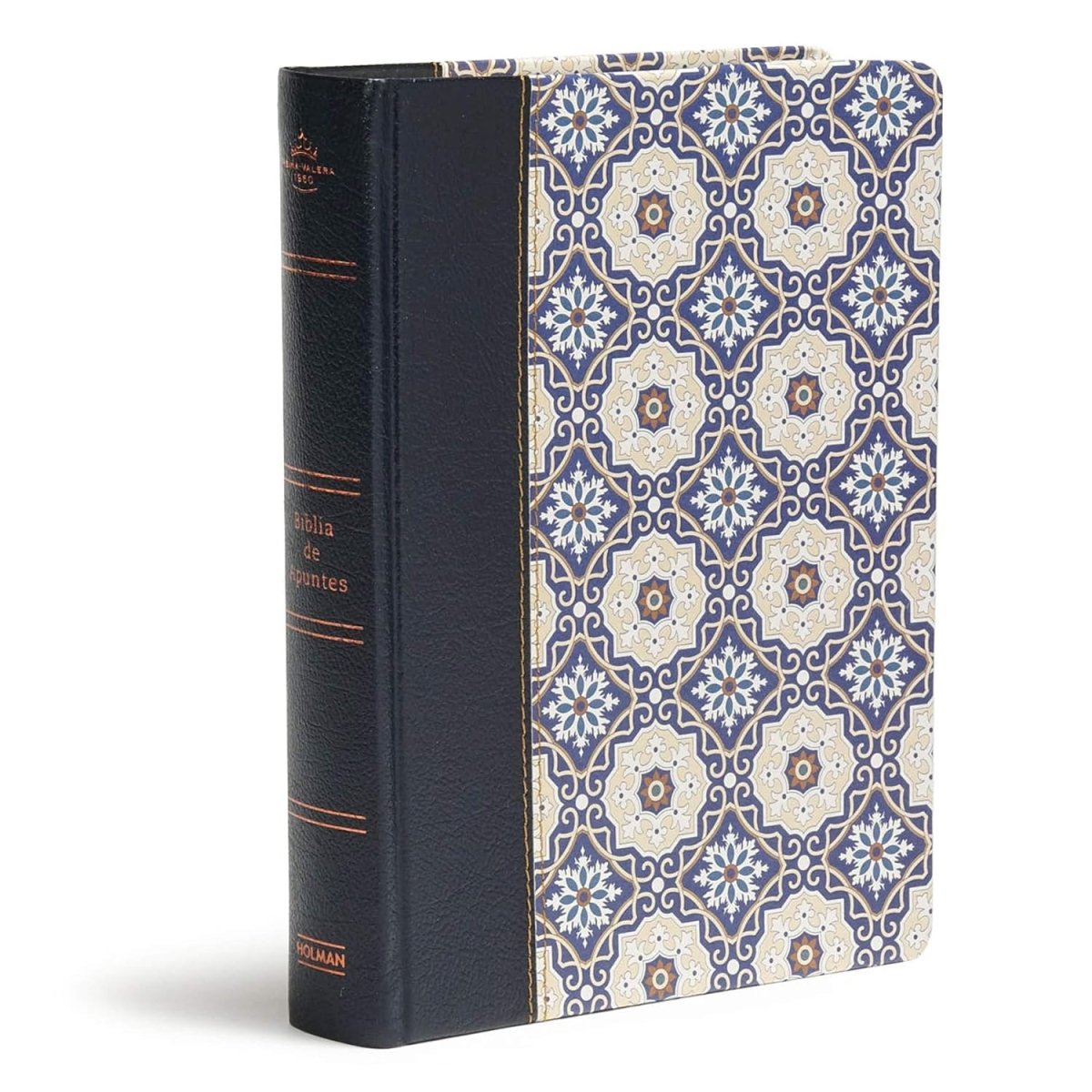 Biblia Reina-Valera 1960 (RVR60) De Apuntes, Letra Grande, Crema Y Azul, Mosaico, Símil Piel