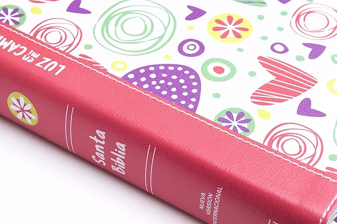 Biblia Nvi Luz En Mi Camino Corazones, Multicolor Simil Piel