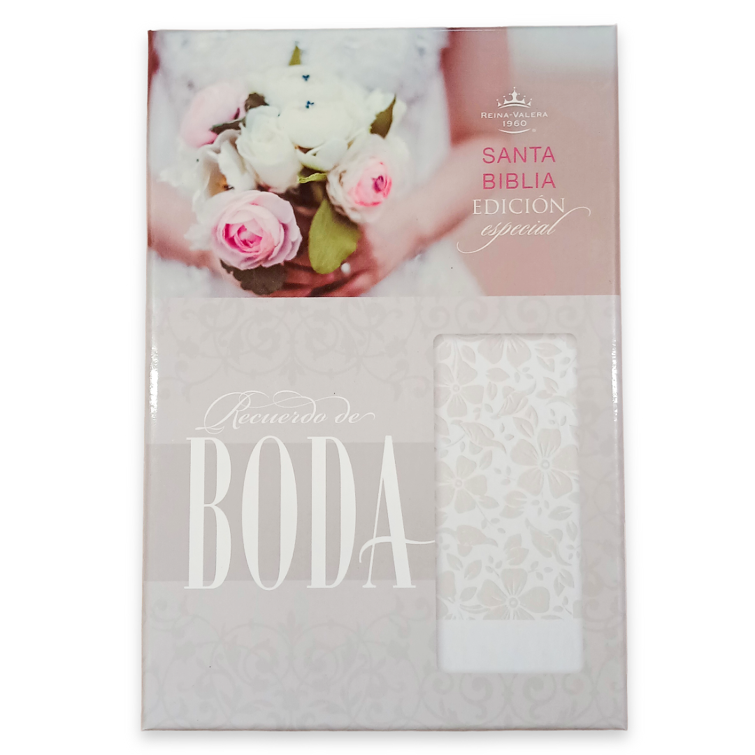 Biblia Reina Valera 1960 Recuerdo De Boda Blanco/Lino/Encaje Simil Piel