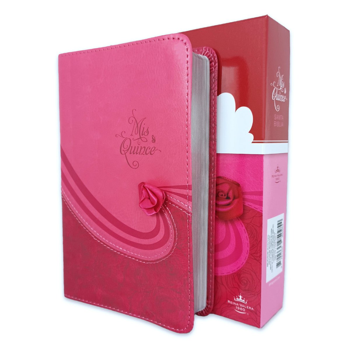 Biblia Reina Valera 1960 Mis Quince Coctel De Frambuesa Con Aplique Simil Piel