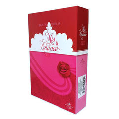 Biblia Reina Valera 1960 Mis Quince Coctel De Frambuesa Con Aplique Simil Piel